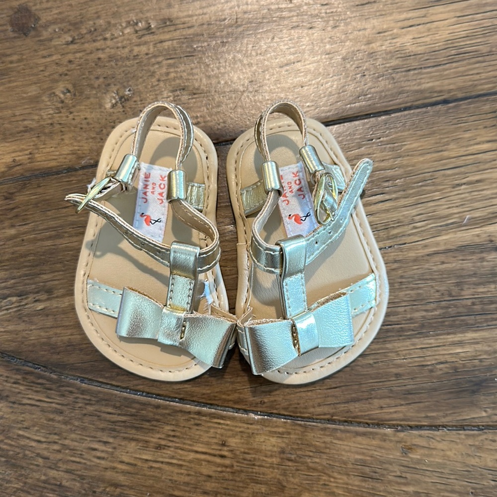 Janie and Jack Gold Baby Sandals